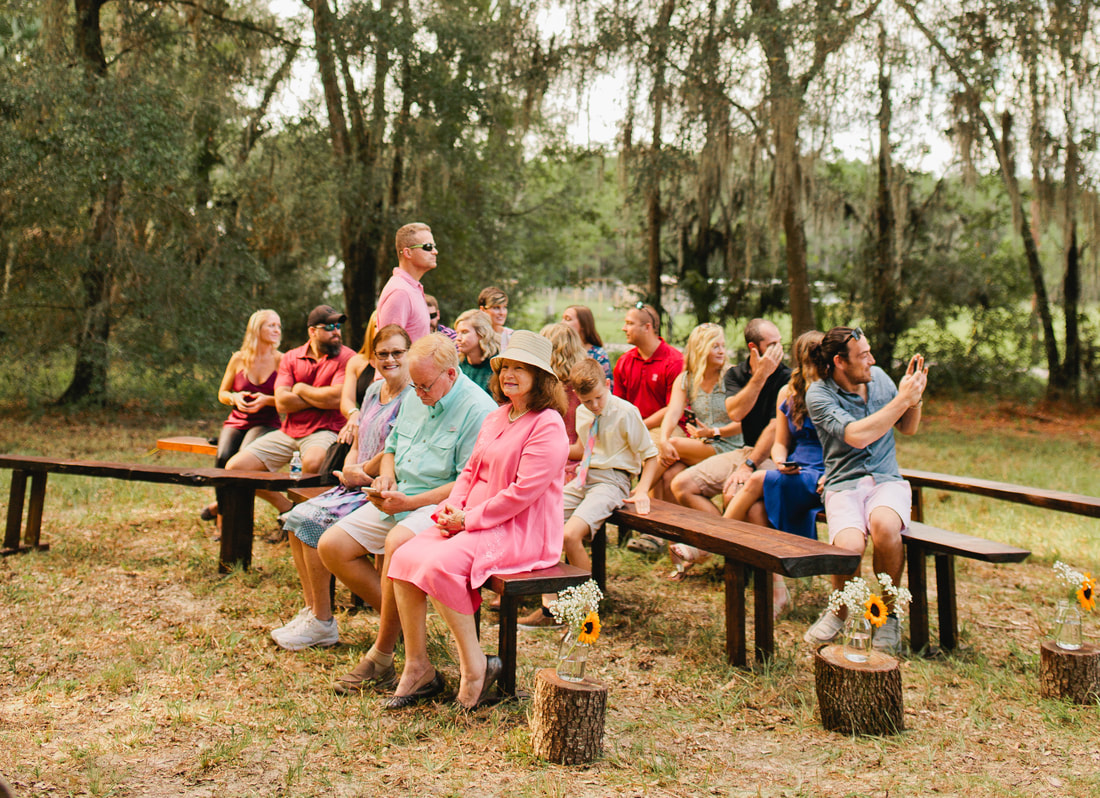 Outdoor Florida Wedding Ceremony Benches
